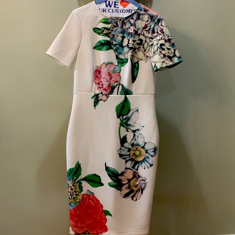 ASOS floral bodycon dress.